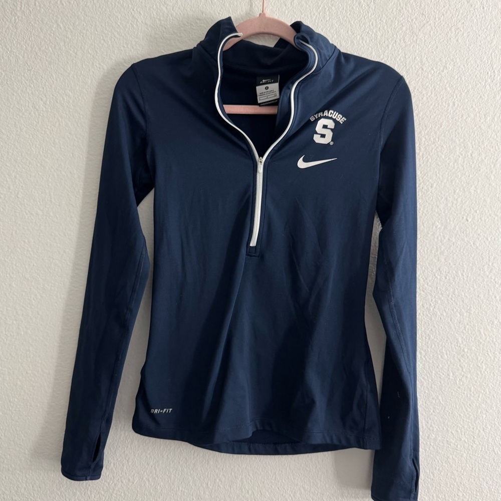 Nike Women’s Syracuse Navy and White Athletic Pullover Zip Up Size Small